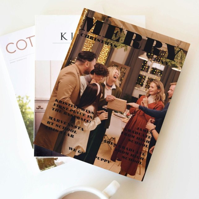 Nyhetsblad för julfamiljen + årstidsfotografi för  inbjudningar (Skapare uppladdad)