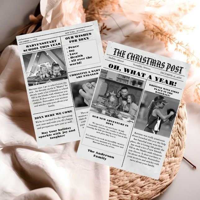 Nyhetsblad för julfamiljen + årstidsfotografi för  inbjudningar (Skapare uppladdad)