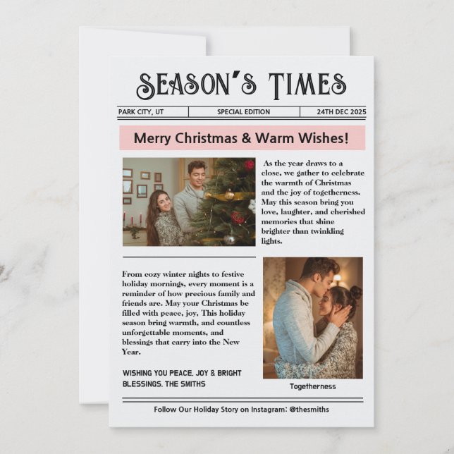 Nyhetsbrev Ark Foto Collage Jul Julkort (Framsida)