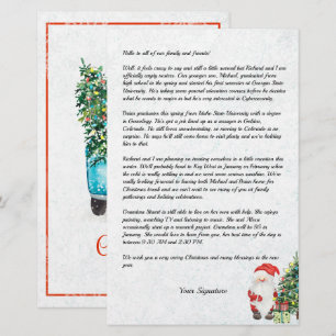 Nyhetsbrev för julfamiljen Santa Snö Din text Brevpapper