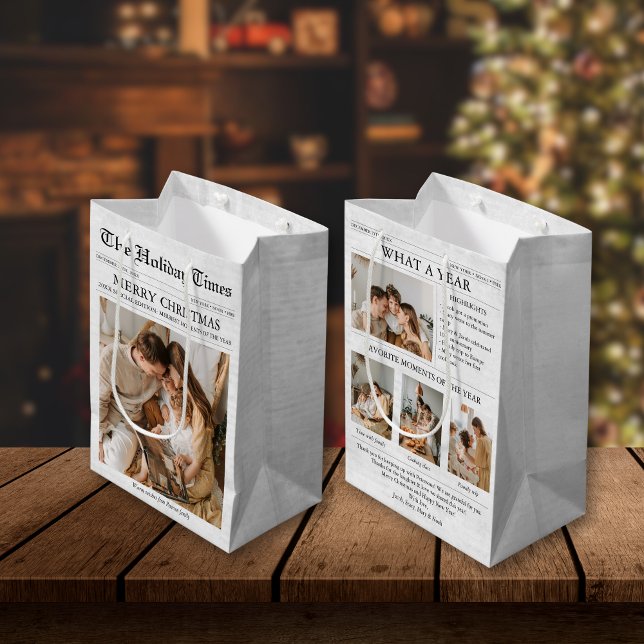 Nyhetsbrev - jul - fotokollage (Christmas Newspaper Custom Gift Bag with Photos)