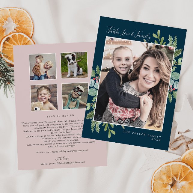 Nyhetsbrev Jul Grey Faith Kärlek & Family Julkort (Skapare uppladdad)