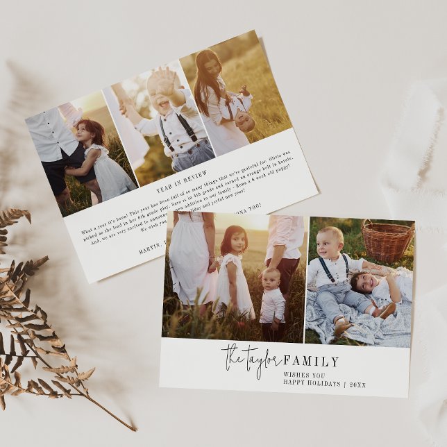 Nyhetsbrev om fotokollage i modern Chic-familjen Julkort (Skapare uppladdad)