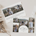 Nyhetsjul för Modern Boho Arch Multi Photo Family Julkort<br><div class="desc">Det här moderna boho-perfekten med flera fotofamiljers nyhetskaljurekord är det enkla Julhälsningar. Den bohemiska svarta och vita designen har en unik industriell präglingstypografi med minimal vintage stil. Anpassa kortets framsida med sex foton, din familj namn och året. Ta med ytterligare 2 foton och ett år som tillval i recensionsformat eller...</div>