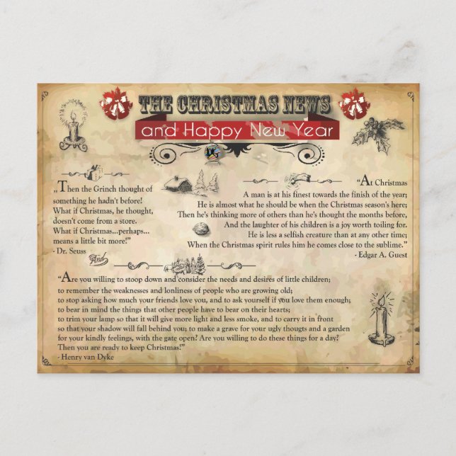 Nyhetsvykort för jul helg vykort (Framsida)