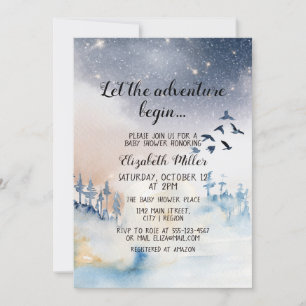 Nyins Baby Shower för vinterlandskap i Äventyr Inbjudningar