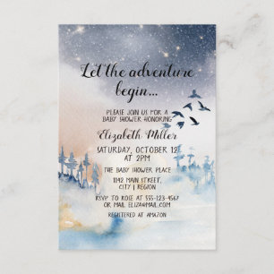 Nyins Baby Shower för vinterlandskap i Äventyr Tilläggskort