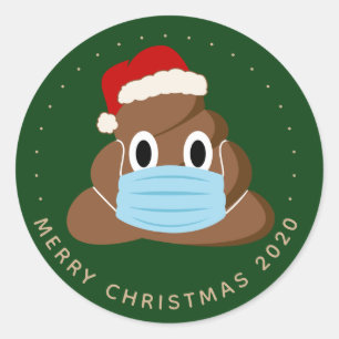Nyj jul 2020Bära av Poop Emoji - en mask Runt Klistermärke