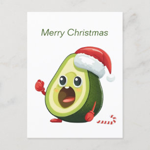 Nyj jul Avocado i Santa Hat Helg Vykort