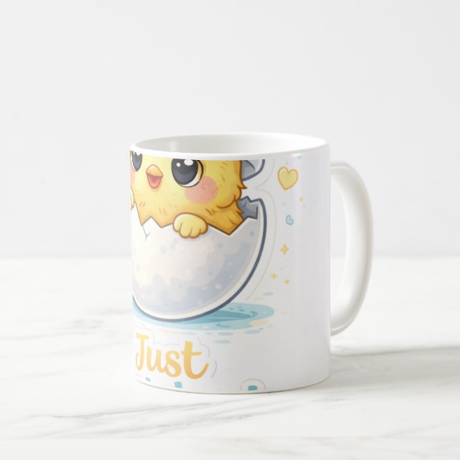 Nykläckt söt bebis kastkudde kaffemugg (Framsida höger)