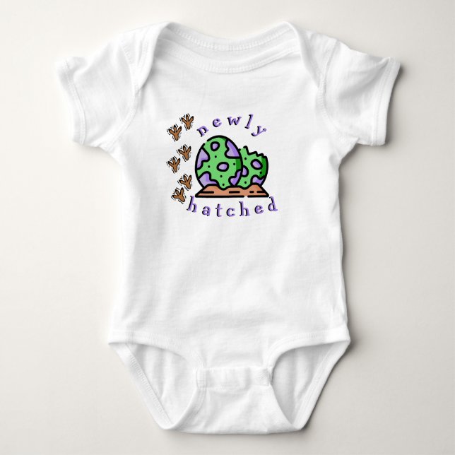 "nykläckta" lila och gröna Dino-ägg T Shirt (Framsida)