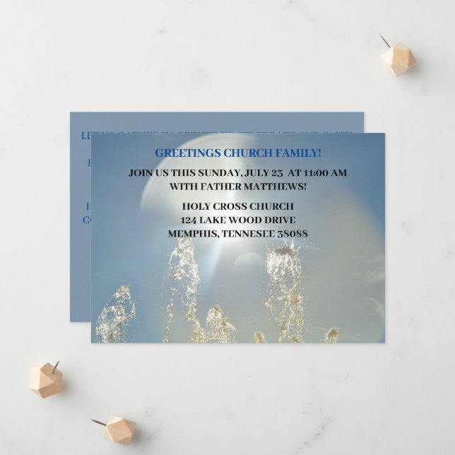 Nykomlingar i himmel till Parish Mass Church bjude Meddelande (Fram/Back In Situ)