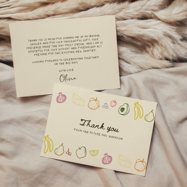 Nykomponerad Handritad Bröllopsdusch Tack Kort (Skapare uppladdad)