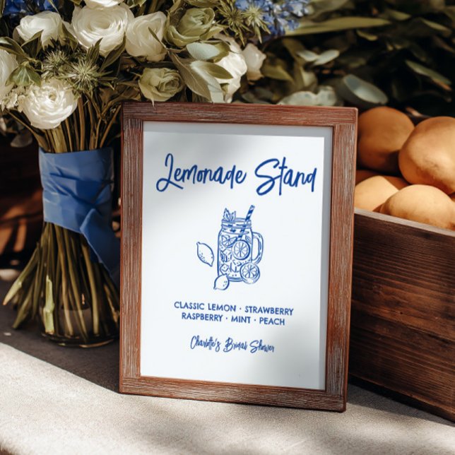 Nykomponerad Lemonad Bröllopsfestskylt (Fresh Off The Market Lemonade Bridal Shower Sign)