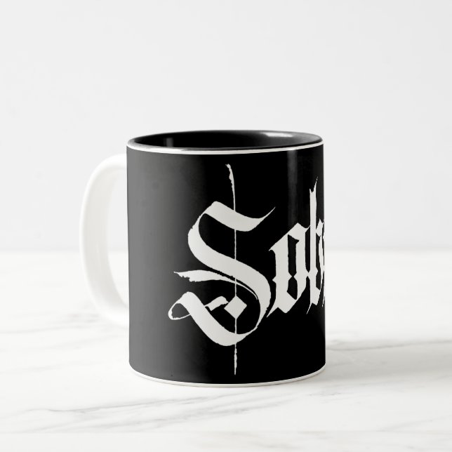 Nykter Calligraphykaffemugg Två-Tonad Mugg (Framsida vänster)