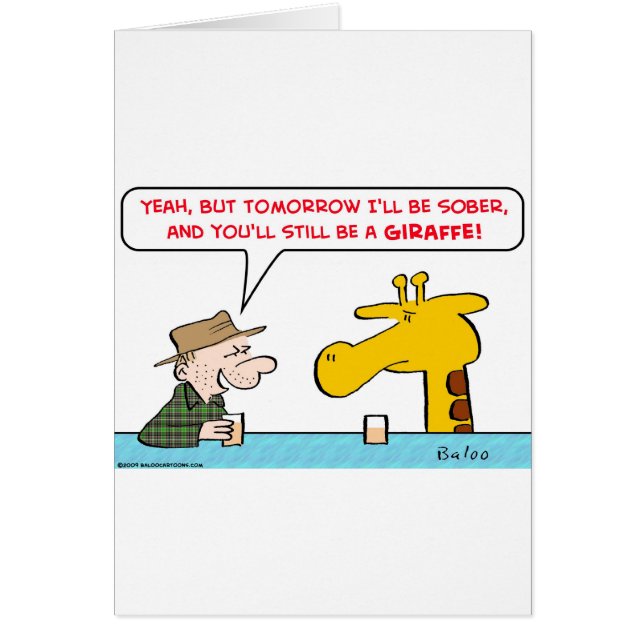 nykter giraff hälsningskort (Framsidan)