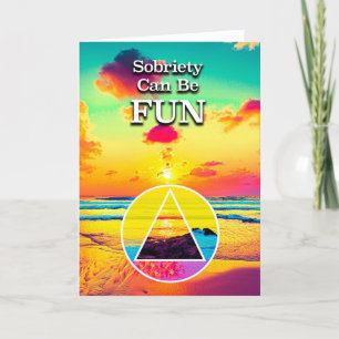 Nykterhet Kan Vara ROLIGT AA Slogan Strand vid sol Kort