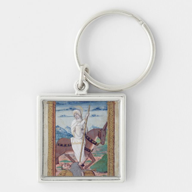 Nykterhet mot frosseri fyrkantig silverfärgad nyckelring (Framsidan)