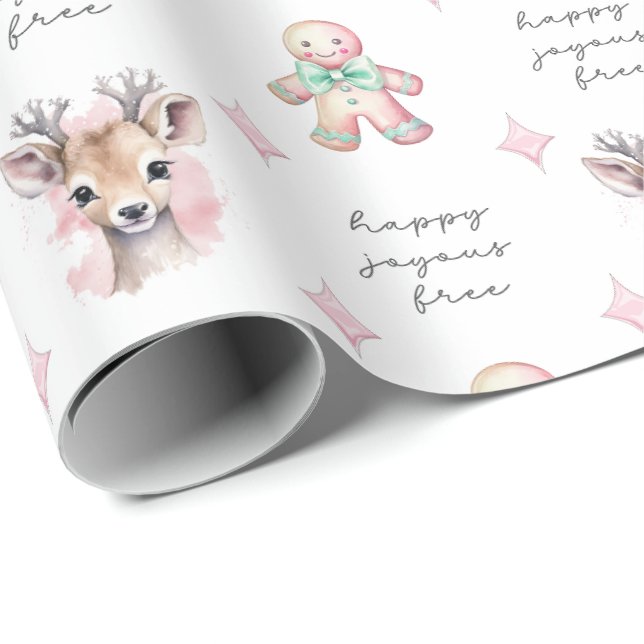 Nyktra Snygga Älg Julpresent Inpackningspapper Presentpapper (Rullad Hörn)