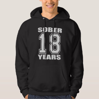 Nyktra till 18 år vit på mörk sweatshirt med luva