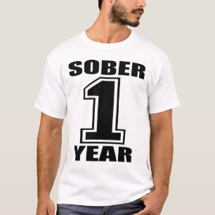 Nyktra till den 1 år svarten på vit tee