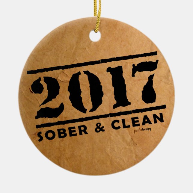 Nyktra till & rengöringen 2017 julgransprydnad keramik (Framsidan)