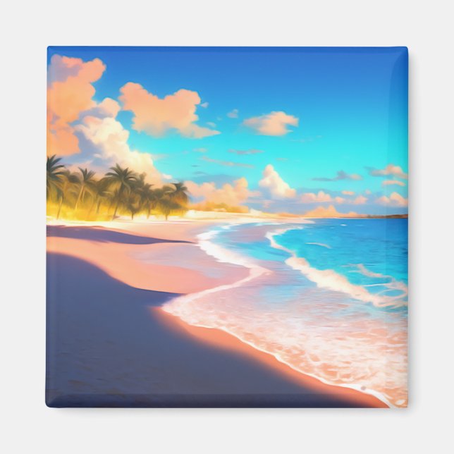 Nykväll vid stranden magnet (Framsidan)