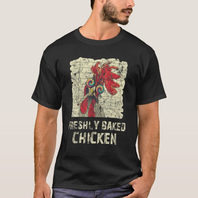 Nylagad kyckling svart och vit t shirt (Framsida)