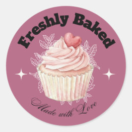 Nylagad Rosa Cupcake Bakery Klistermärke