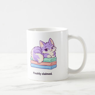 Nyligen Anspråkad Söt Lila Katt på Vikt Tvätt Kaffemugg