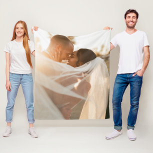 Nyligen använda veckors minne för foto från bröllo fleecefilt