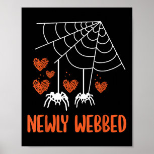 Nyligen bjäst Halloween Newlyed Bride and Groom we Poster