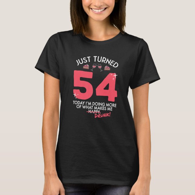 Nyligen blev 54 Vin drickande 54:e födelsedagskrub T Shirt (Framsida)