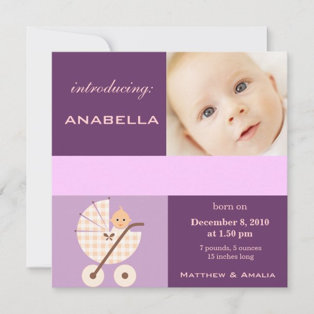 Nyligen Born Flicka Meddelande (Framsida)