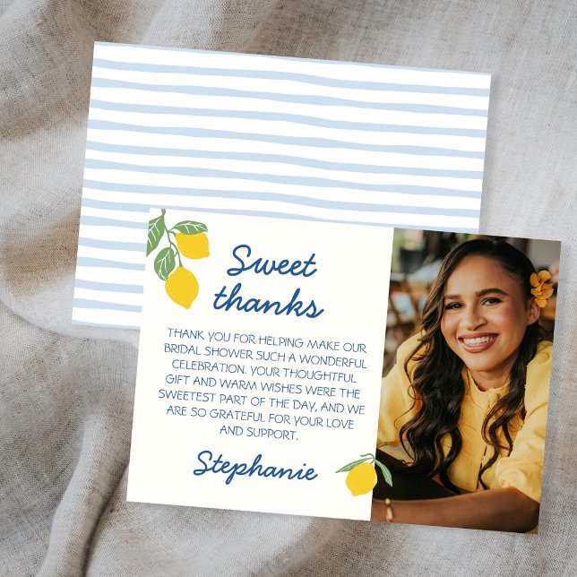 Nyligen Förlovad Amalfi Kust Citron Foto Tack Kort (Freshly Engaged Amalfi Coast Lemon Photo Thank You Card)