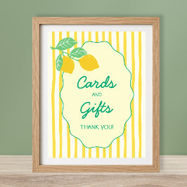 Nyligen Förlovade Kort & Gåvor Citron Bröllopsfest Poster
