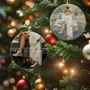 Nyligen första jul Personlig Photo Julgransprydnad Keramik