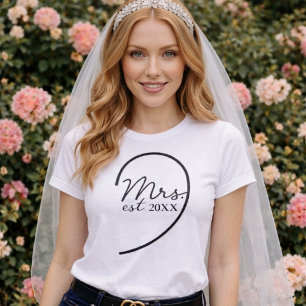 Nyligen Gift Bröllop Mrs. Wifey Smekmånad T Shirt