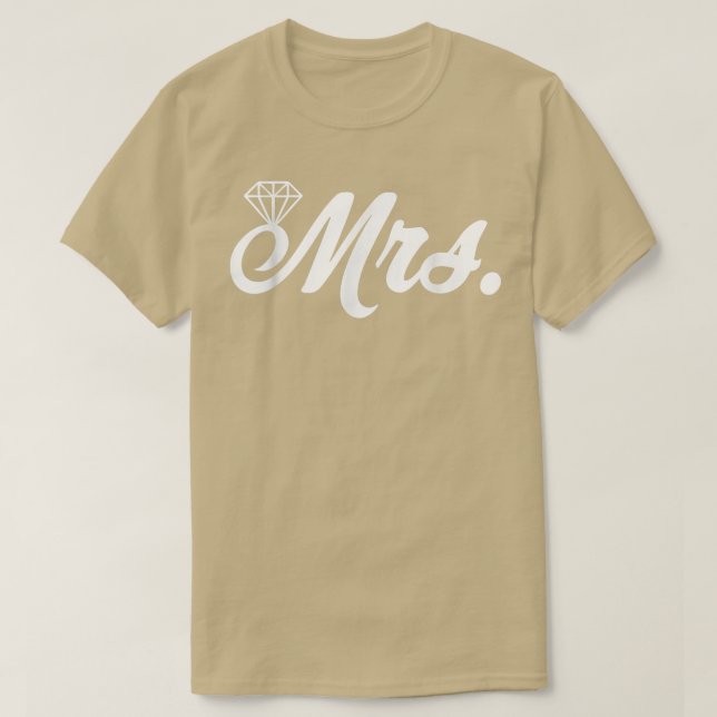Nyligen Gift Fru Hustru Brud Förlovning Smekmånad  T Shirt (Design framsida)