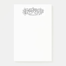 Nyligen gifta dekorativa ritade post-it-lappar post-it block