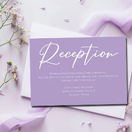 Nyligen Lilac Lila White Typography Reception Tilläggskort