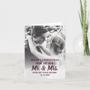Nyligen, Mr. och Mrs. First God Jul Anpassningsbar Helgkort