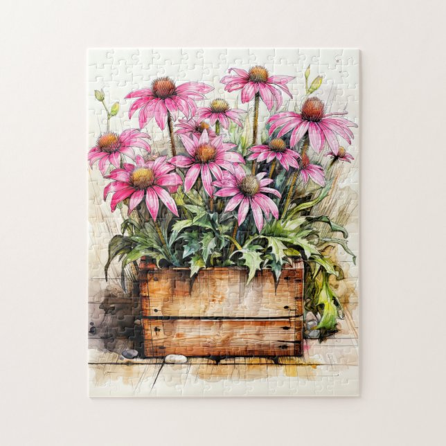 Nyligen Plockad Asterblomma Konst Pussel (Vertikal)