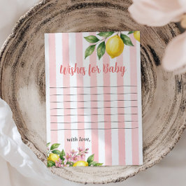 Nyligen Pressad Citron Baby Shower Önskningar Anteckningskort