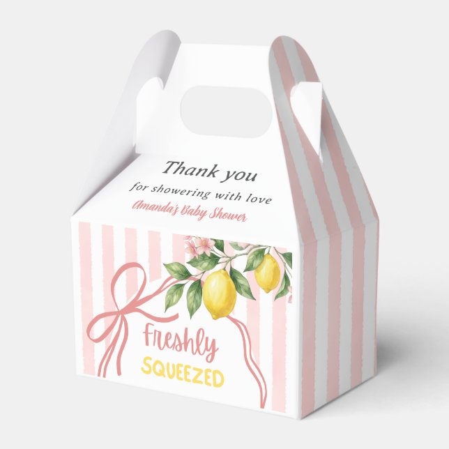 Nyligen Pressad Lemonad Båge Lemon Bebis Shower Presentaskar (Framsidan Sidan)