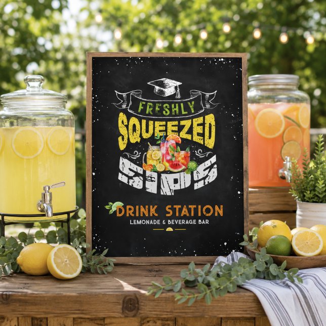 Nyligen Pressade Sips Dryckestationsskylt (Skapare uppladdad)