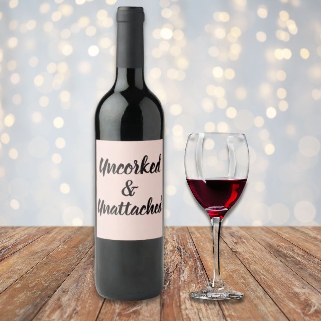 Nyligen uppdelad skilsmässa Party Vinflaska Etikett (Funny Newly Single Break Up Divorce Party Wine Label)