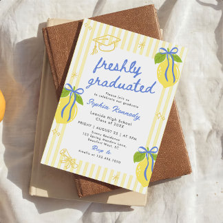 Nyligen Utexaminerad Citron Examenstillkännagivand Inbjudningar