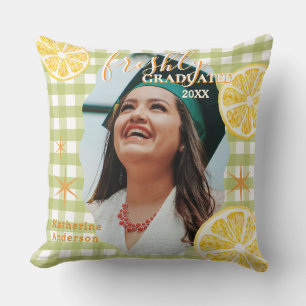 Nyligen Utexaminerad Citron Gingaham Kudde