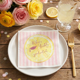 Nyligen Utexaminerad Citron Rosa  Pappersservett